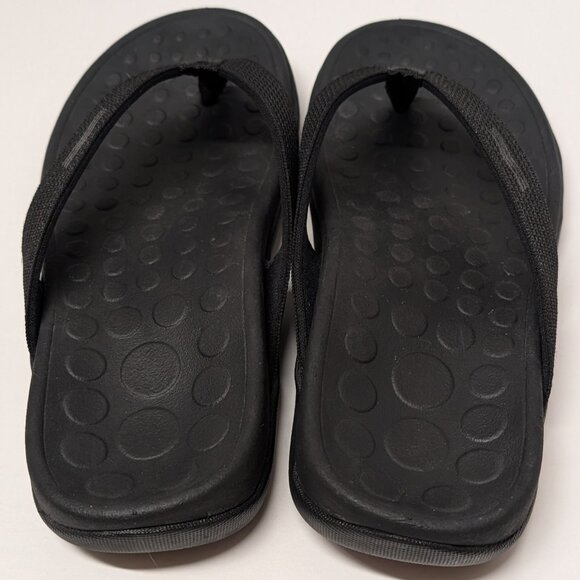 Vionic 44 Wave Toe Post Sandal in Black/Black - Picture 10 of 15